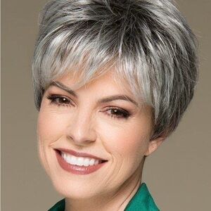 Gray Layered Pixie Wig with Textured Volume